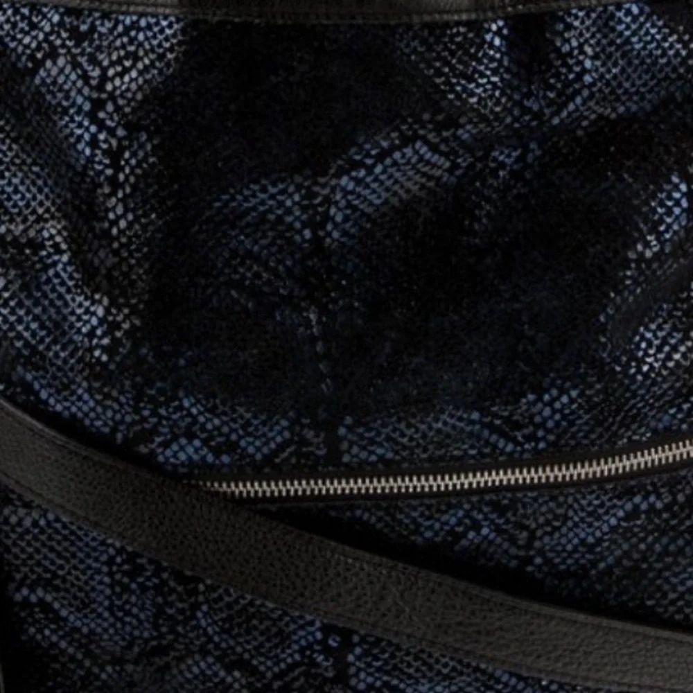 Foley+Corrina Suede Top Handle Bag in Cobalt Snakeskin Print Disco City Bag - Picture 5 of 8